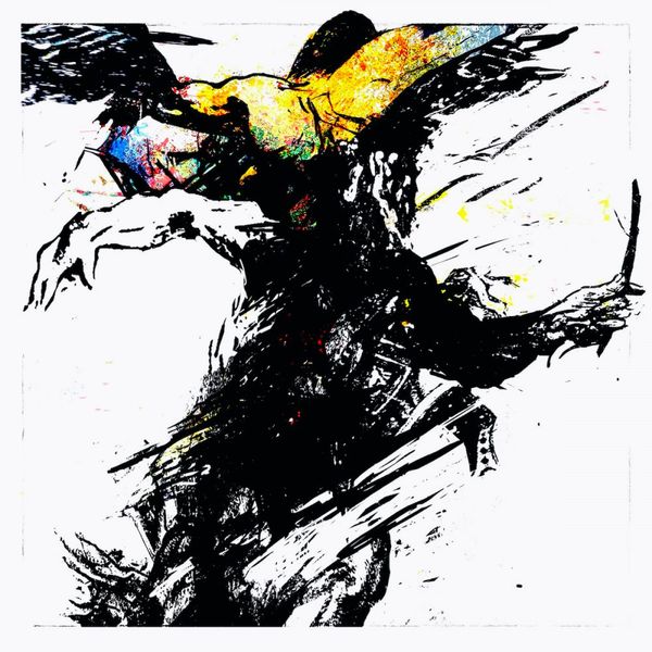 Klaus Heckhoff abstrakte Malerei illustration dekonstruiert Mann mit Flügeln Ikarus
