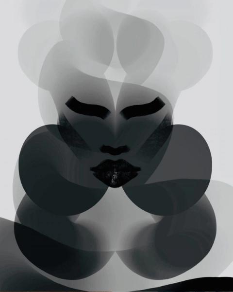 Zoko digitale Zeichnung abstraktes Gesicht