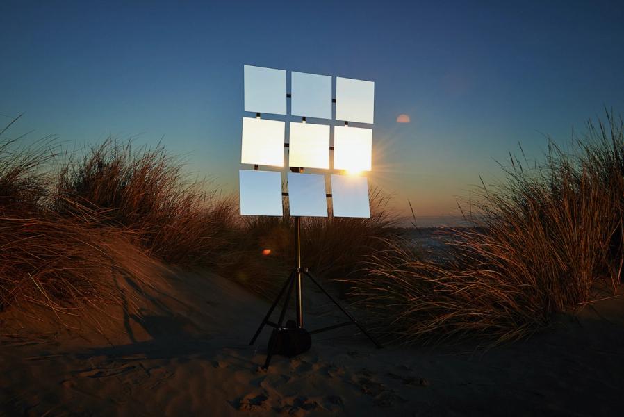 Michael Haegele Photography Dune Landscape at Sunset with Nine Arrayed Mirrors on Tripod