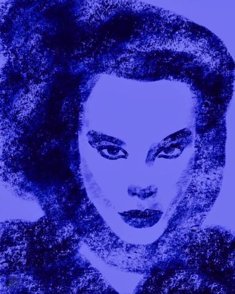 Zoko digitale Zeichnung abstraktes Portrait auf  lila Hintergrund