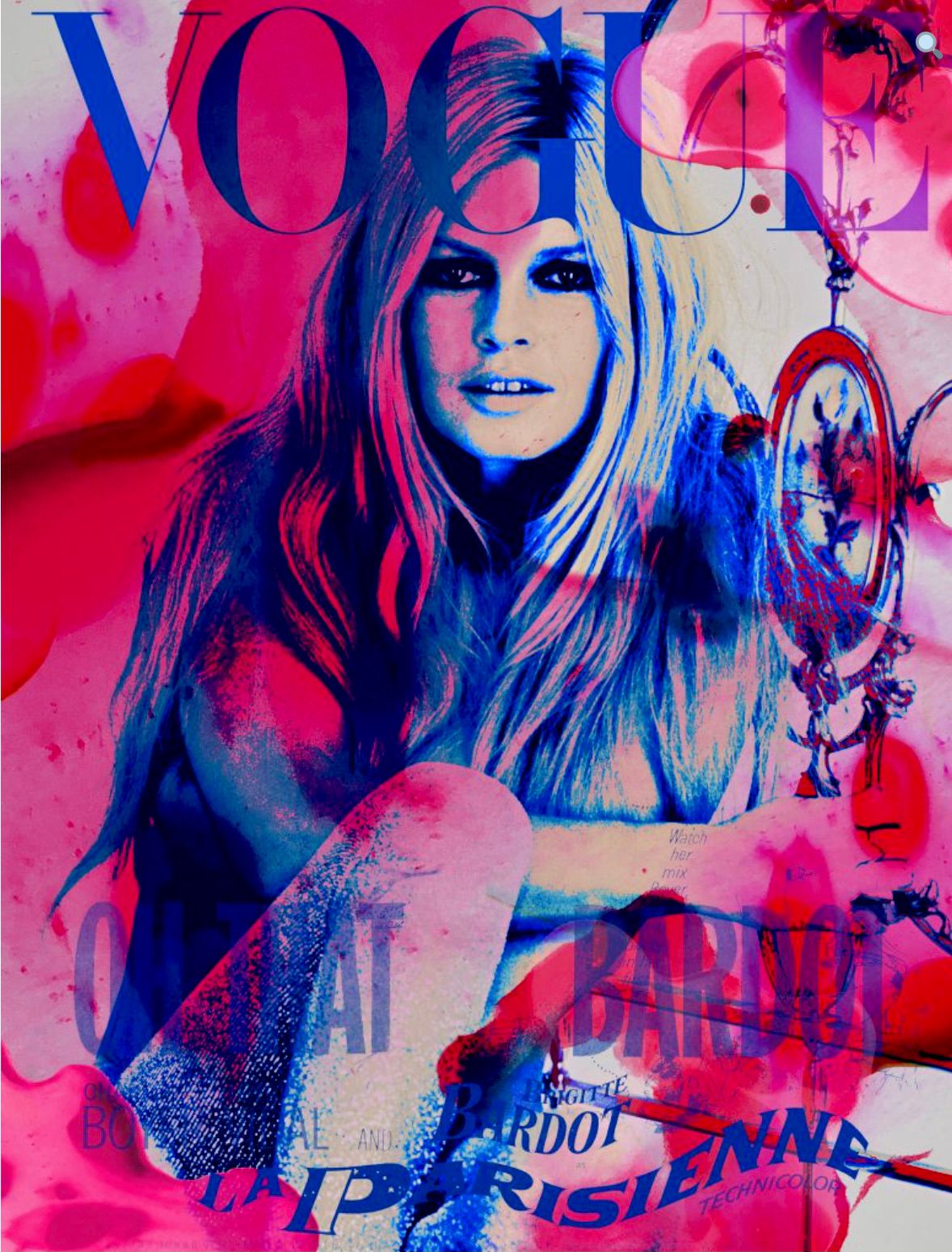 Nathali von Kretschmann Collage Peinture Vogue Couverture Brigitte Bardot