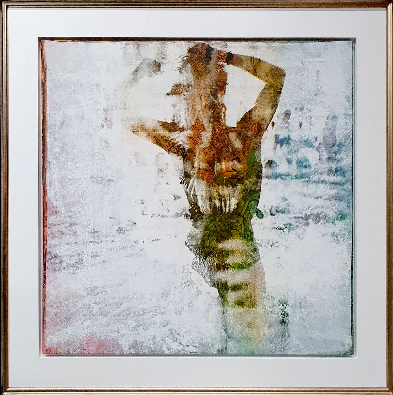 迪特-努斯鲍姆抽象画 丝网印刷的身体覆盖着纹理
