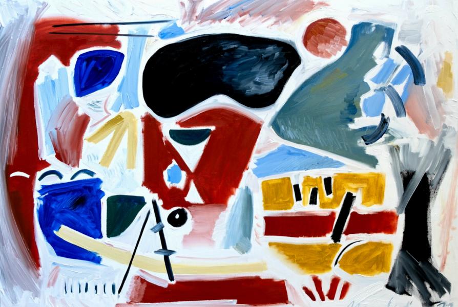 MECESLA Maciej Cieśla, „Abstract landscape", Abstraktes Farbenfrohes Gemälde auf Leinwand 
