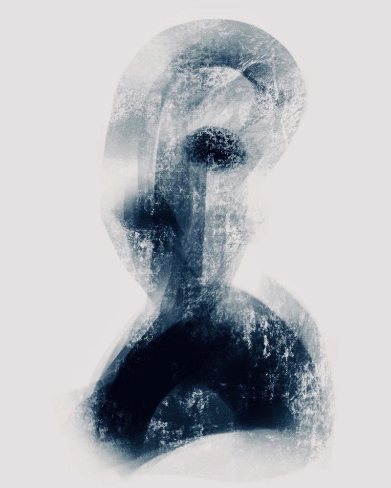 Zoko dibujo digital retrato abstracto forma borrosa