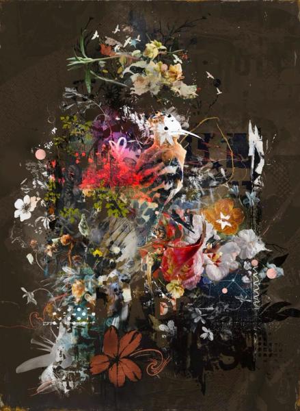 Teis Albers dipinge fiori e fiori astratti in stili diversi