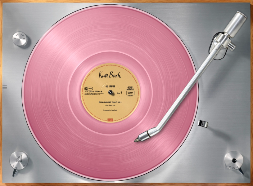 Kai Schäfer Photography Silver Record Player With Pink Kate Busch Running up That Hill Vinyl