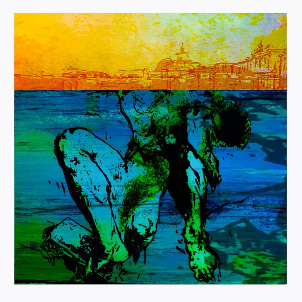 Klaus Heckhoff pittura astratta illustrazione corpo decostruito sott'acqua