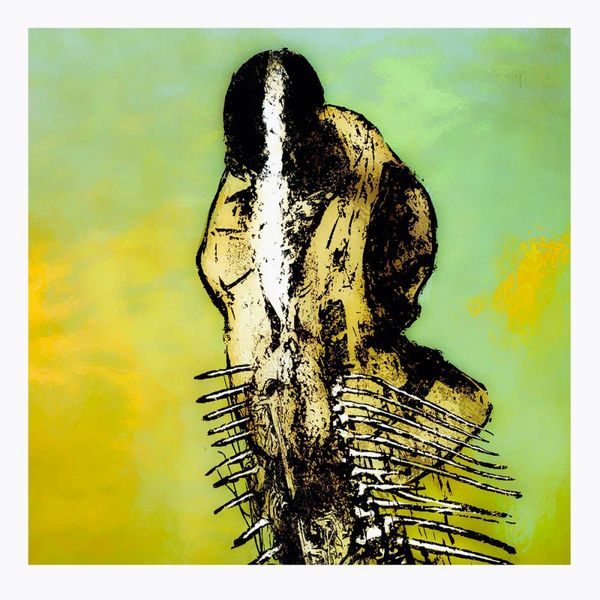 Klaus Heckhoff abstract painting illustration herringbone on human form