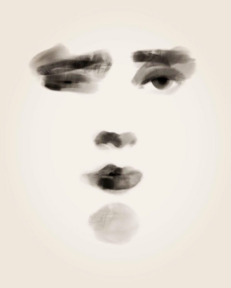 Zoko dessin numérique visage abstrait sans contour