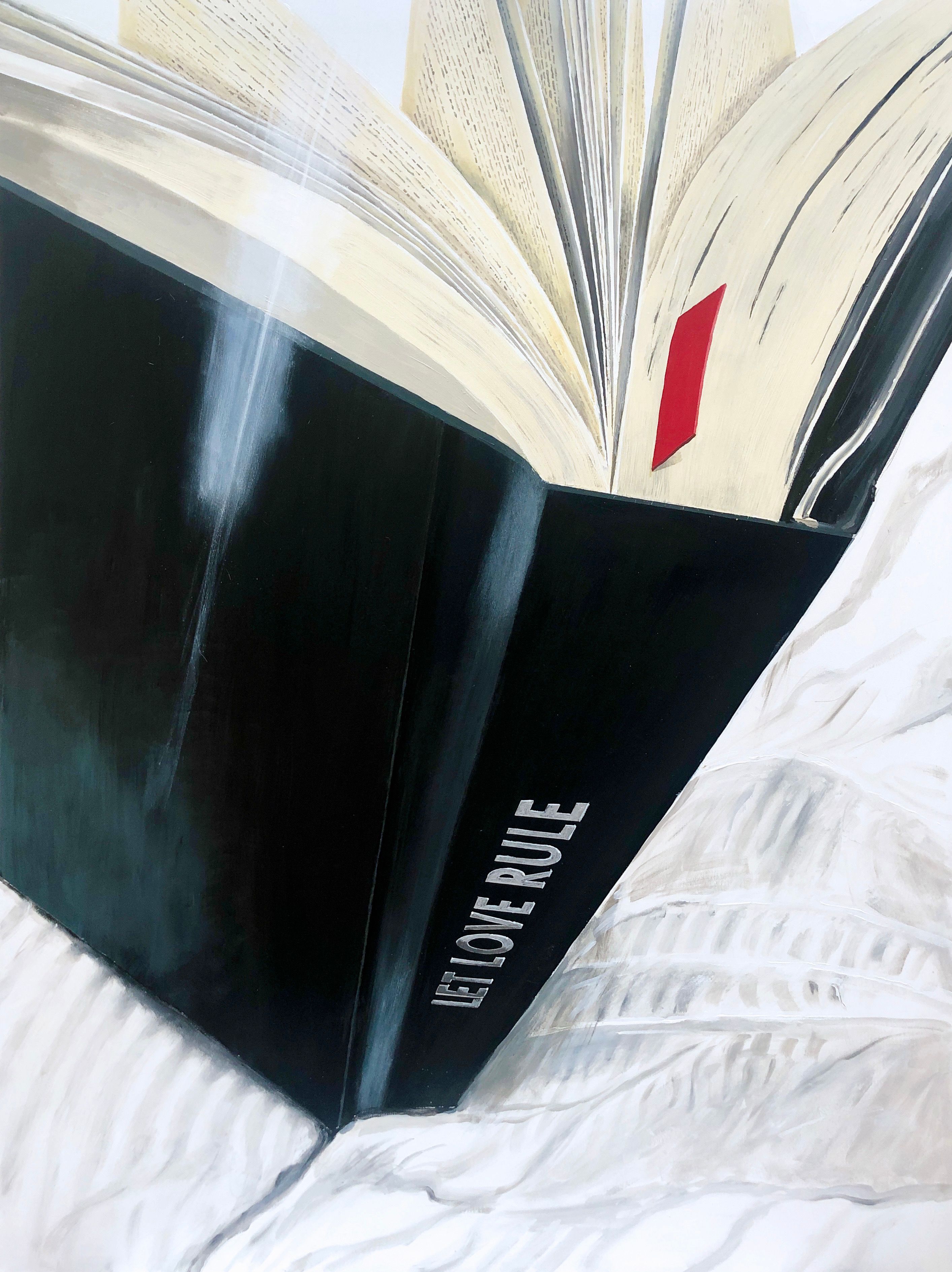 Rolf Gnauck "Lenny" Detallada pintura en color de gran formato de un libro abierto