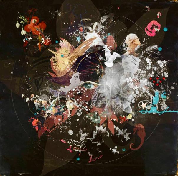 Teis Albers pintura abstracta ilustración ojos flores y formas geométricas