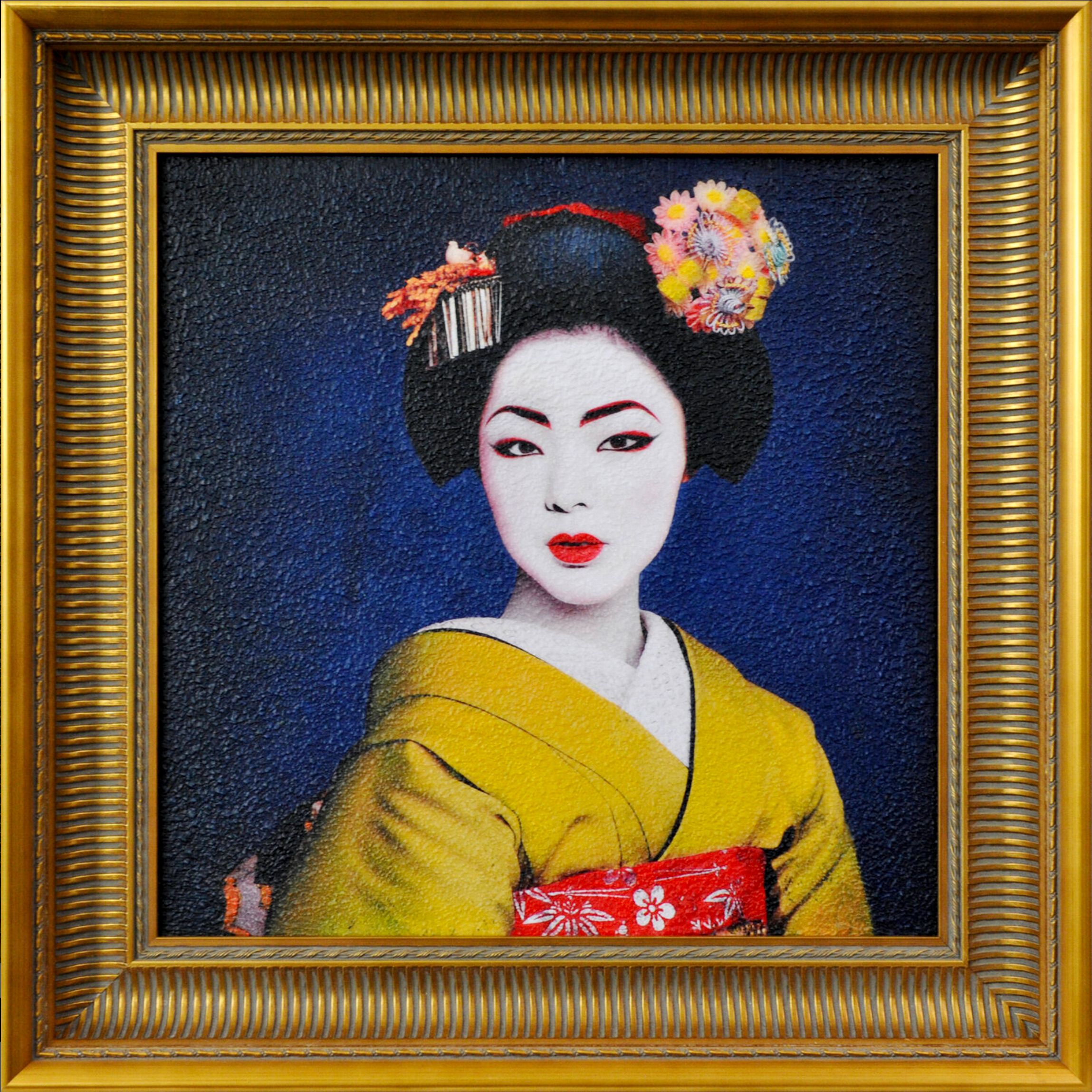 La "Geisha" di Karin Vermeer è un colorato ritratto di una geisha.