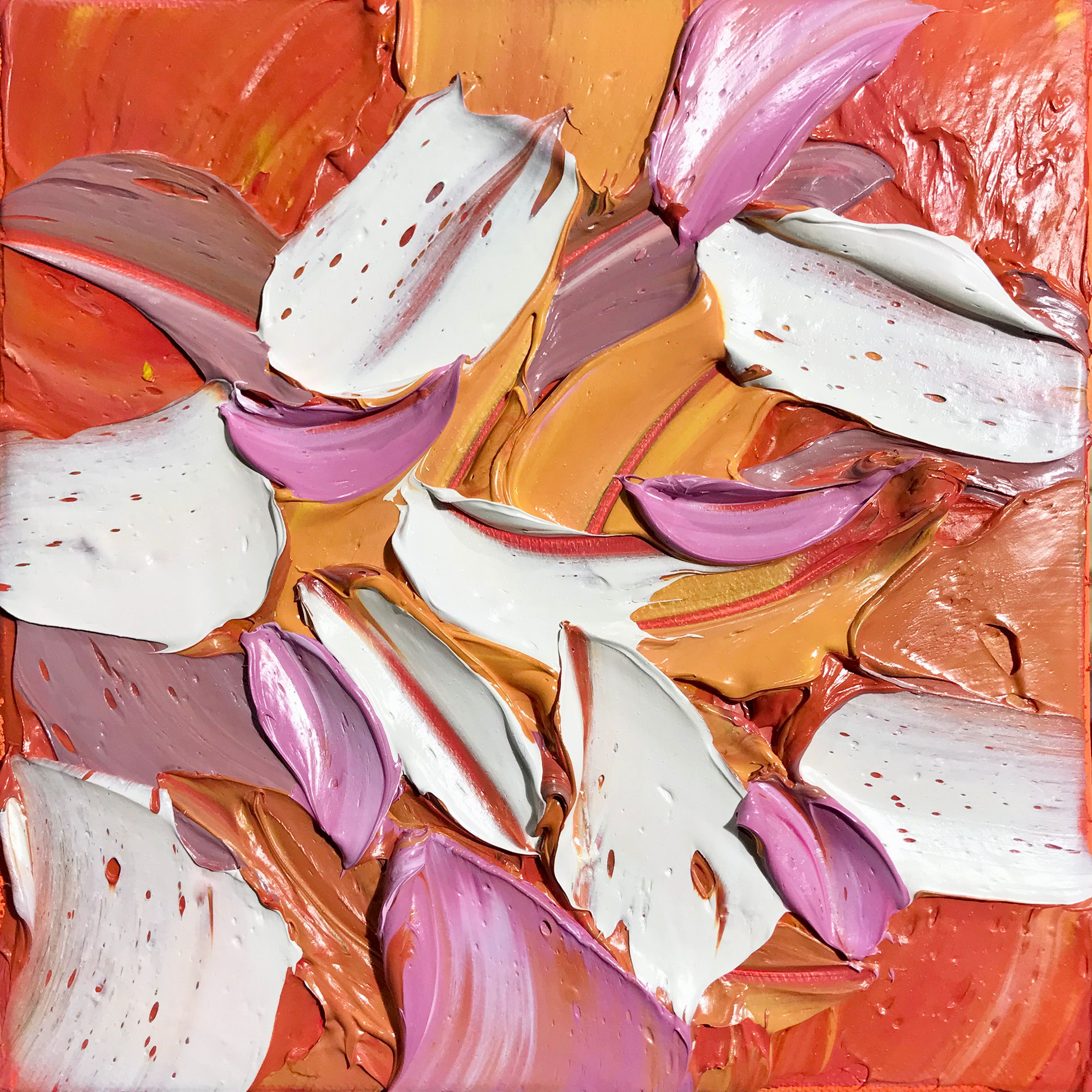 Délice..." de Oliver Messa Pintura abstracta de hojas de colores