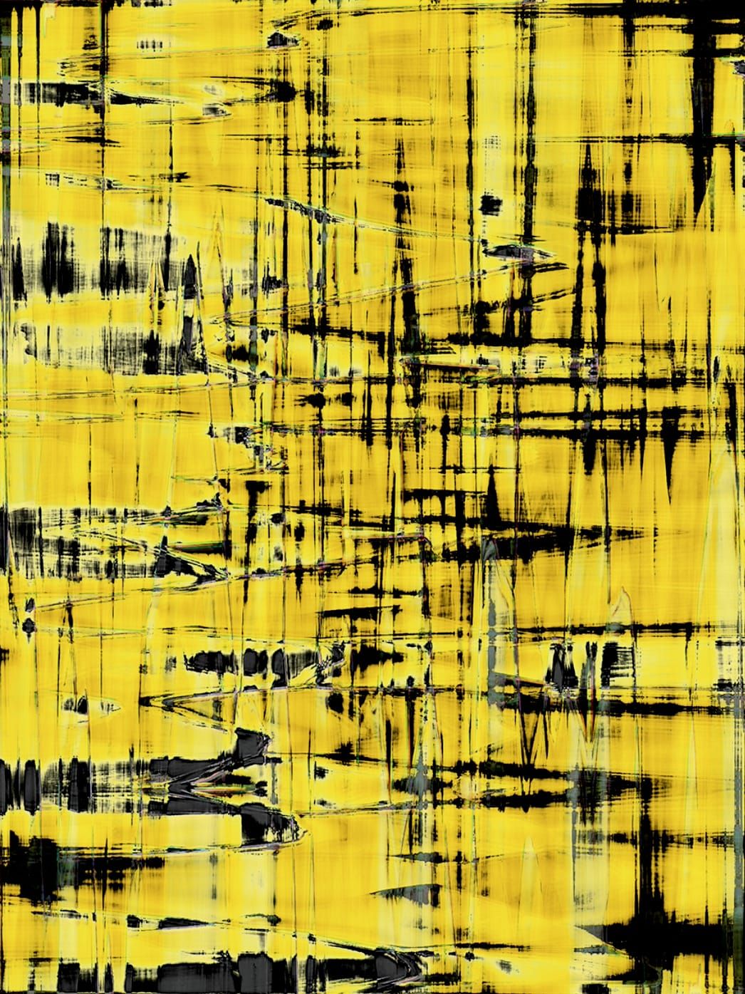 Fotografía, escanografía de Michael Monney aka acylmx, Imagen abstracta en amarillo y negro