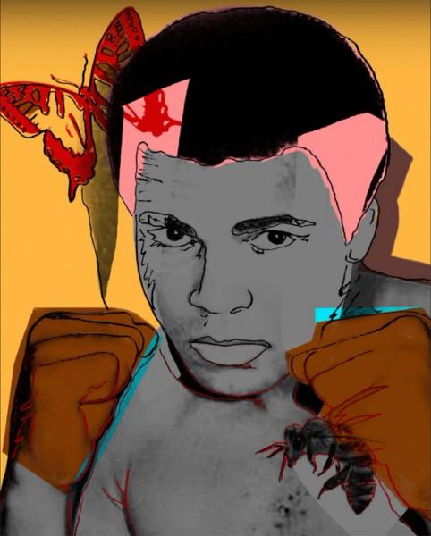 Jürgen Kuhl abstrakte Popart Pigmentdruck Muhammad Ali