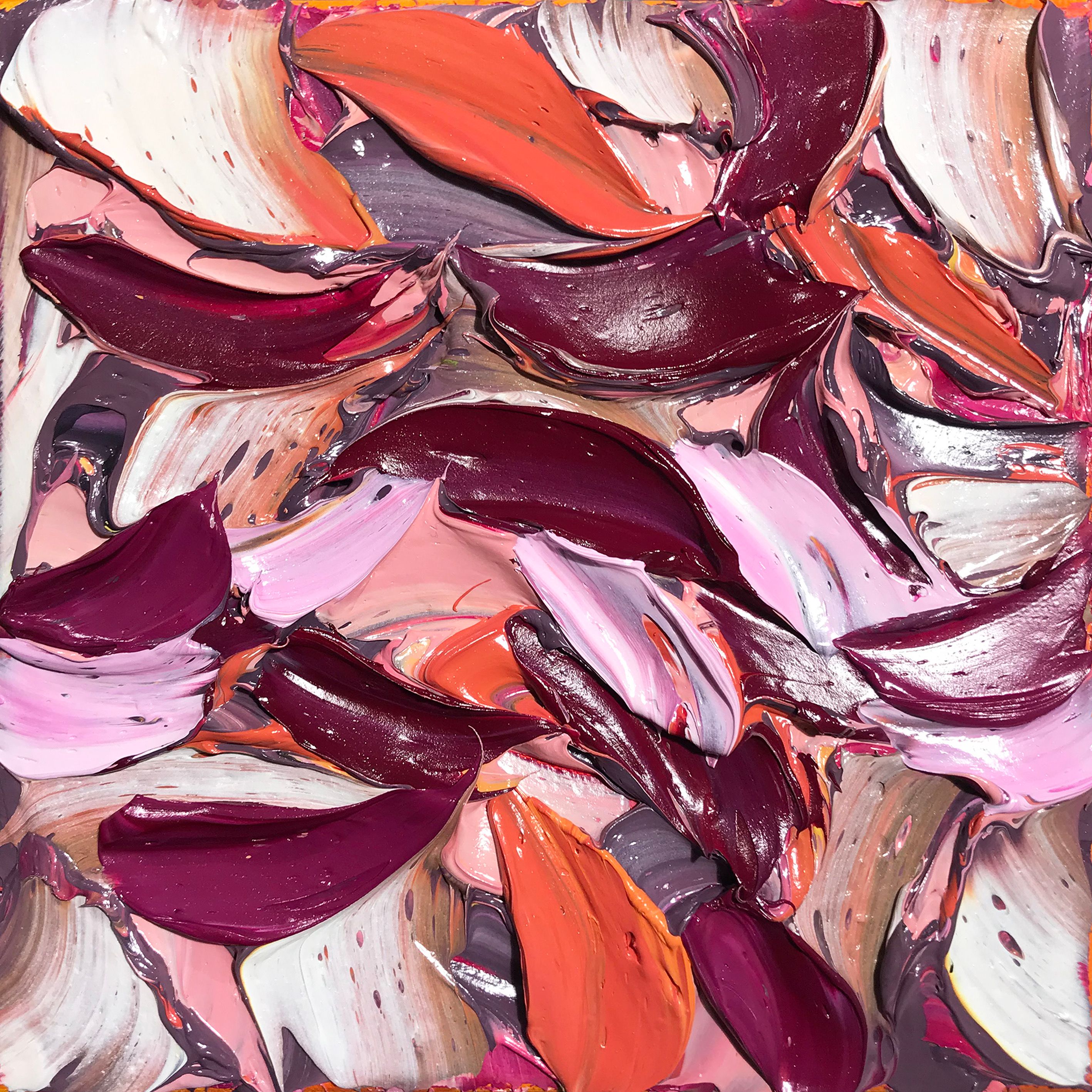 Oliver Messas "Coup de coeur..." Peinture abstraite de feuilles colorées