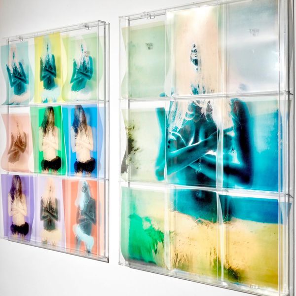 Manfred Vogelsänger abstract art installation negative picture naked model
