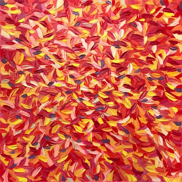 Oliver Messas "Euphorie" Abstrakte Malerei bunter Blätter