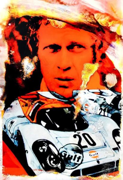 Manfred Vogelsänger abstract analogue photography collage Steve McQueen and racing car