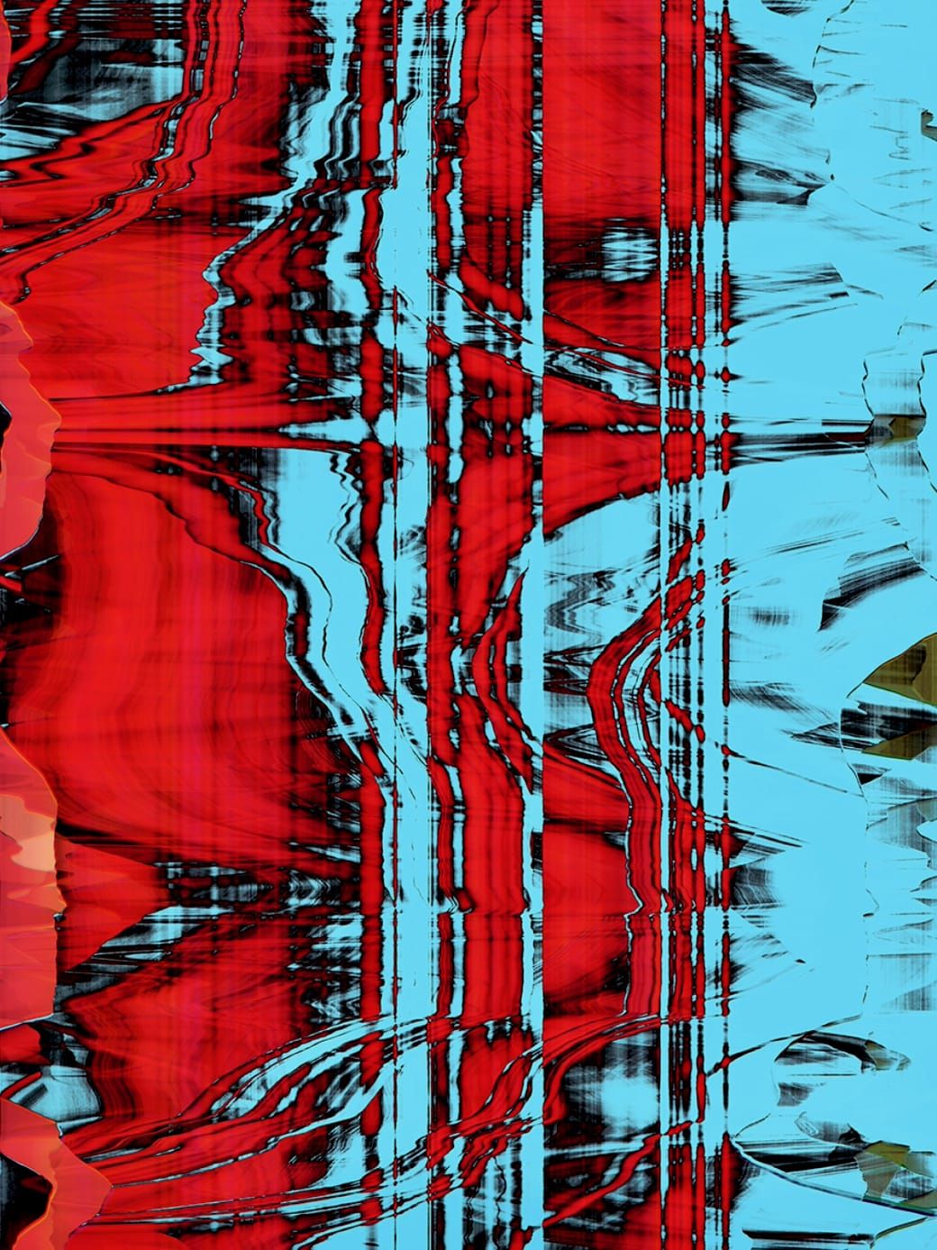Fotografía, Scanography by Michael Monney aka acylmx, Imagen abstracta en rojo y azul