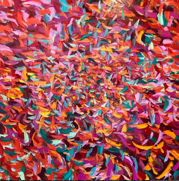 Oliver Messas "Liberté..." Peinture abstraite couleurs vives