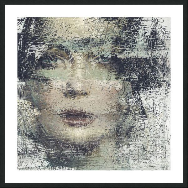 Martina Ziegler pintura abstracta retrato de mujer con técnica scratch