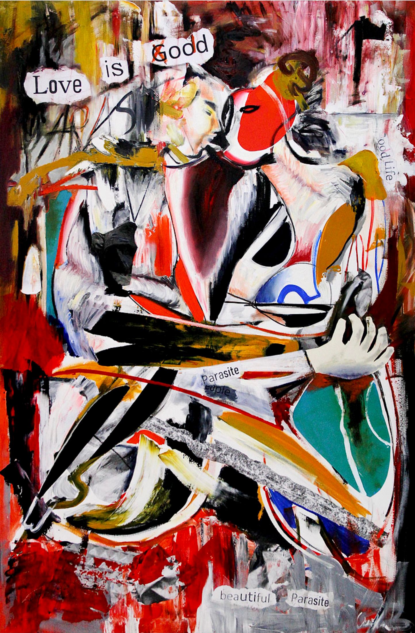 MECESLA Maciej Cieśla, "El amor es extraño", Pintura abstracta de colores sobre lienzo