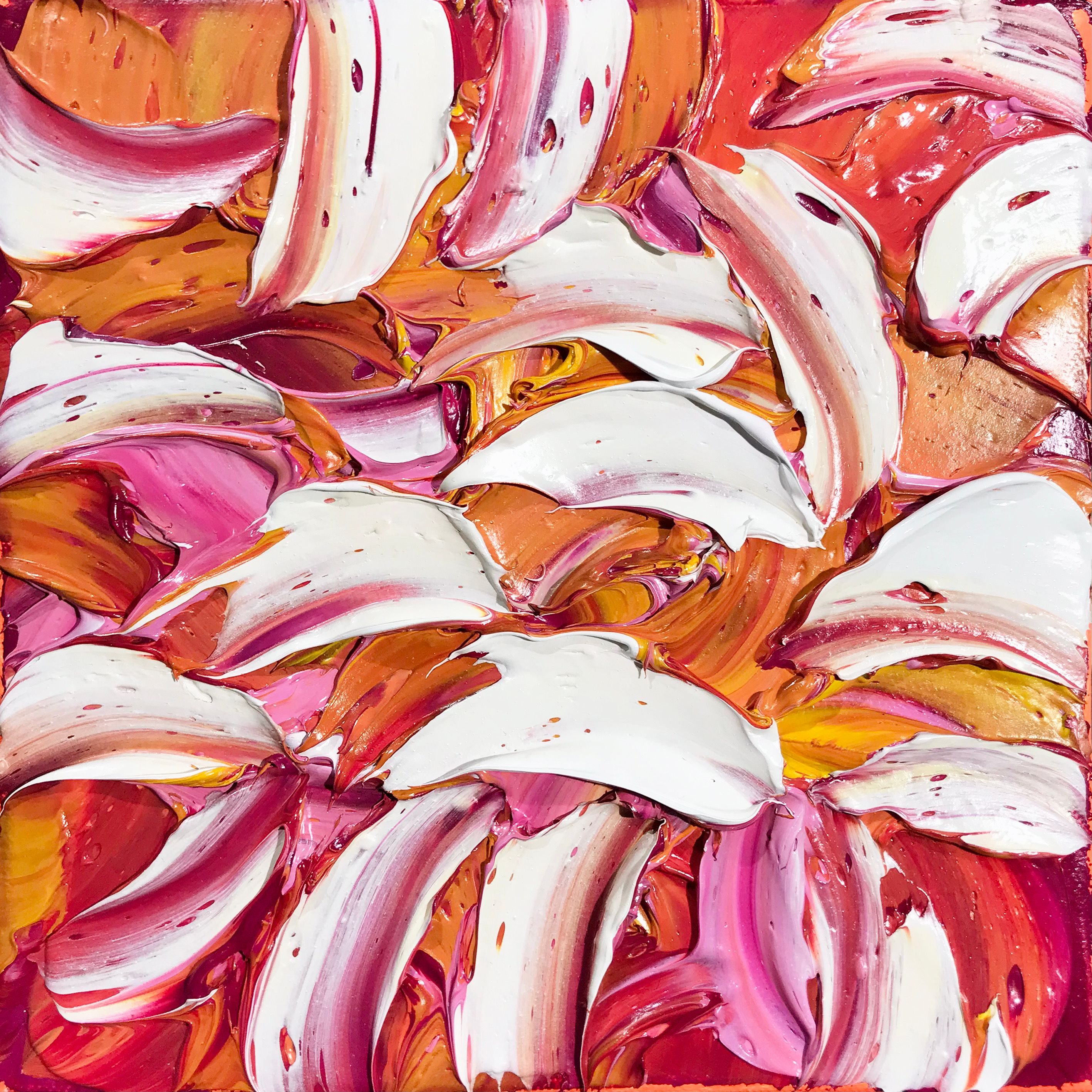 Oliver Messas "Désir..." Peinture abstraite de feuilles colorées