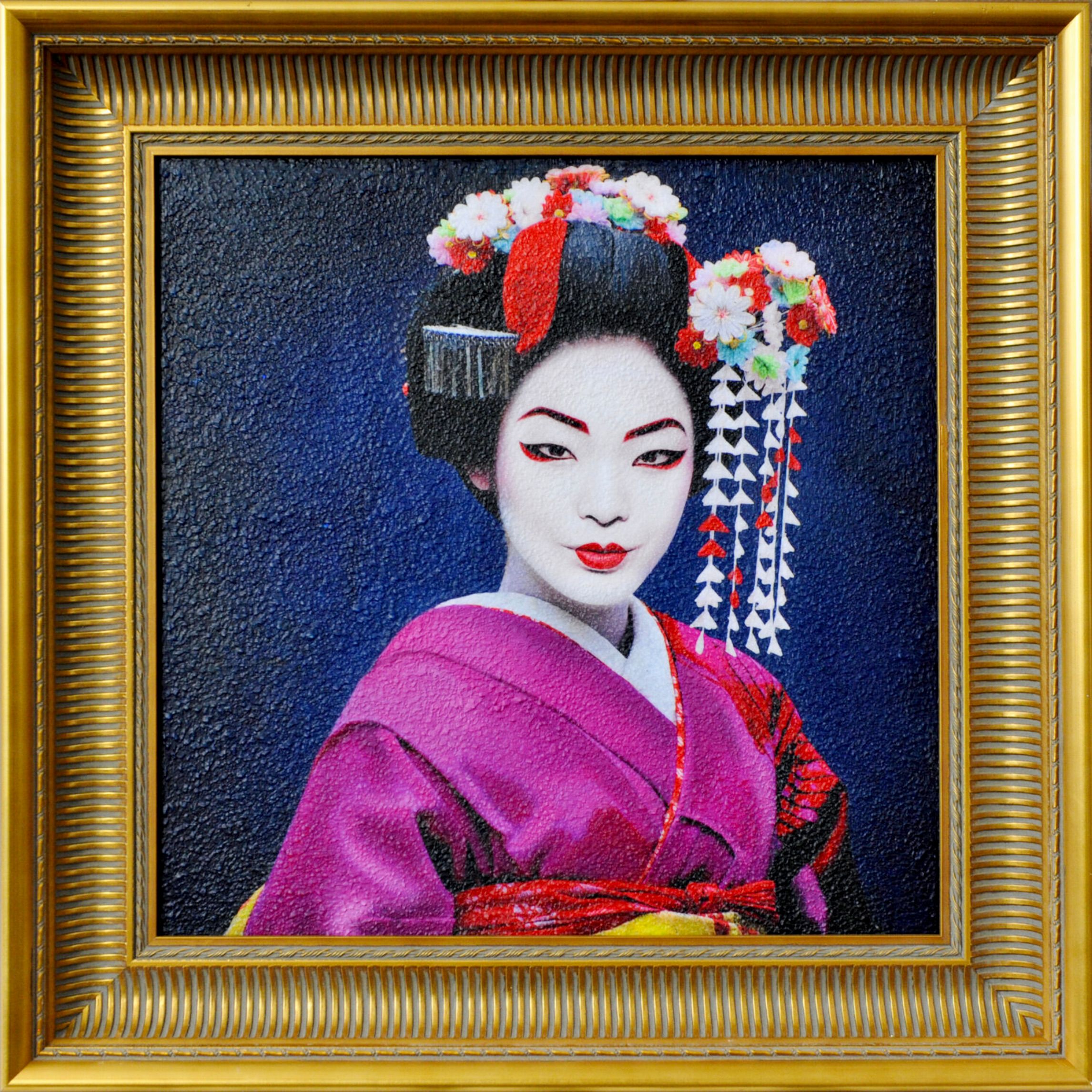 La "Geisha2" di Karin Vermeer è un colorato ritratto di una geisha.