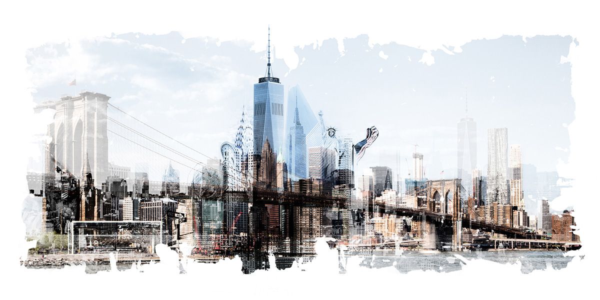 Jörg Conrad Collage Composition New York Ville Vue