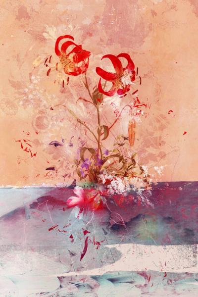 Teis Albers abstrakte Malerei rote Lilie 