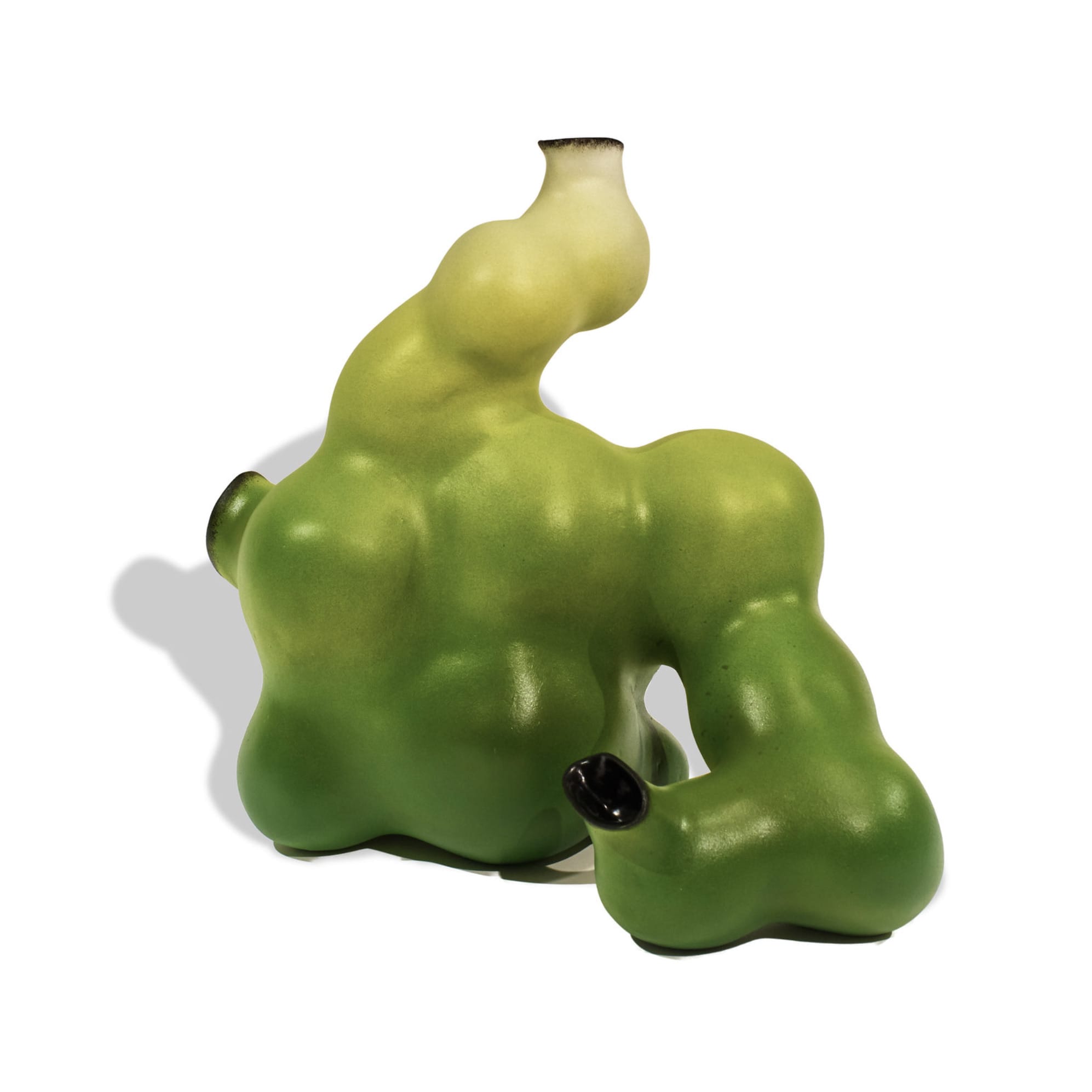 Pe Hagen sculpture verte abstraite formes organiques
