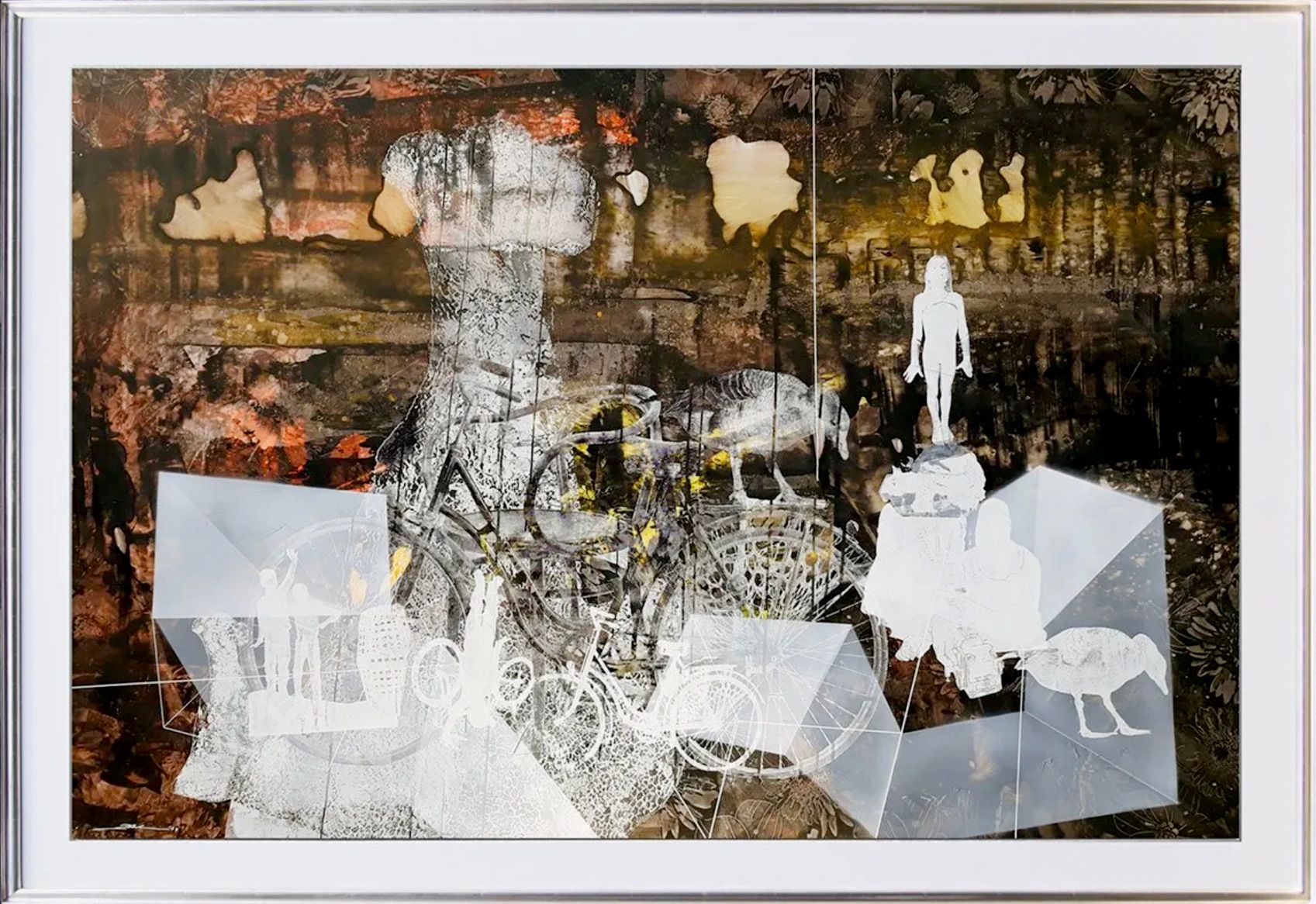 迪特-努斯鲍姆抽象画组成的棕色背景和插图
