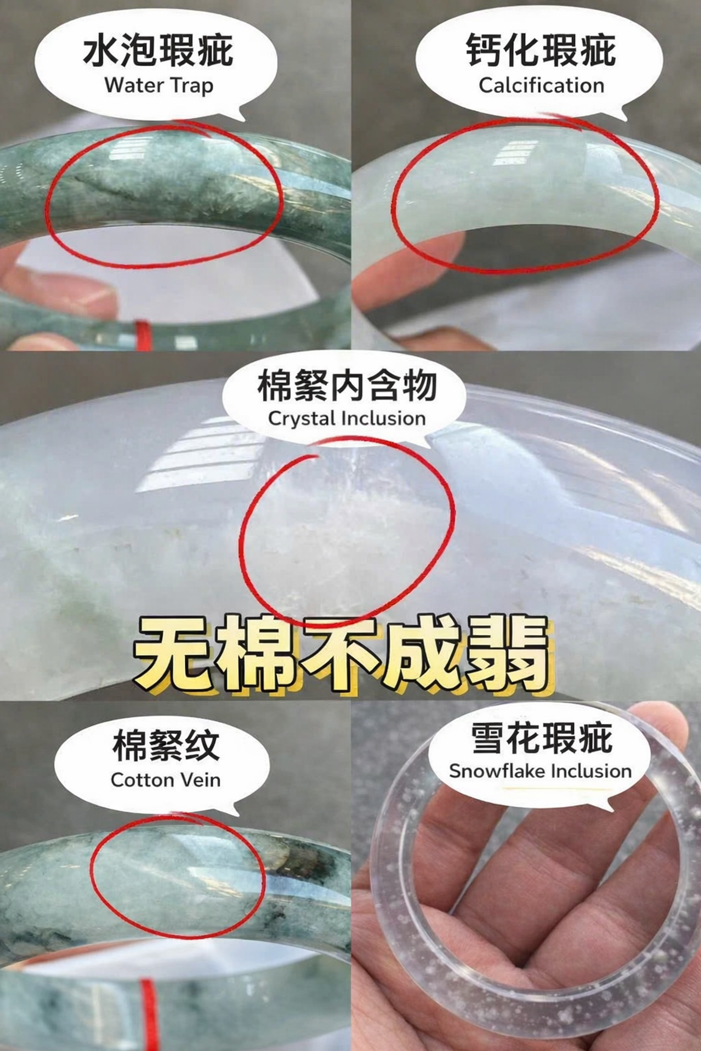 Image of different types of cotton showed in jade