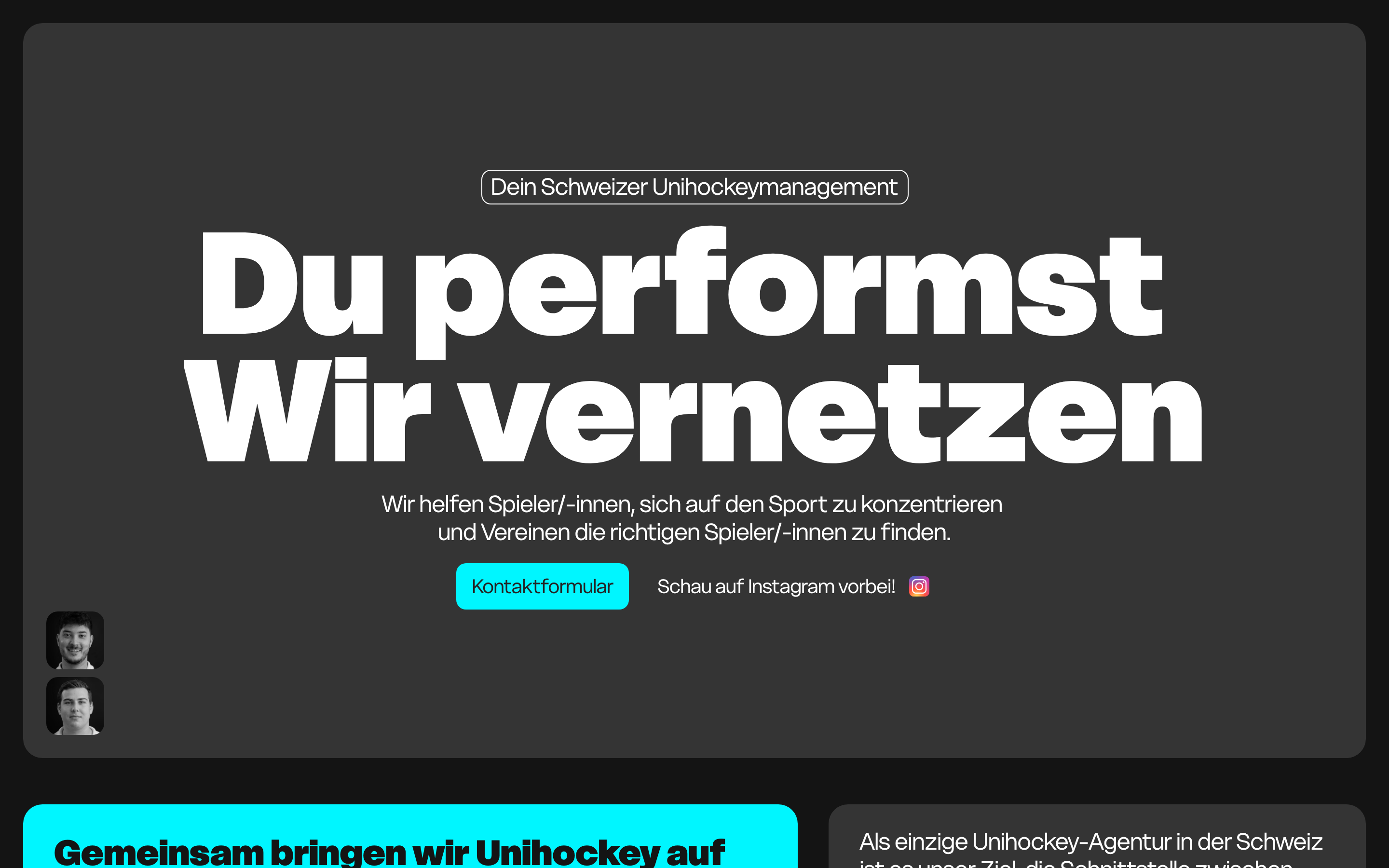Startseite von Goalminded mit der Doppelzeile «Du performst — Wir vernetzen»