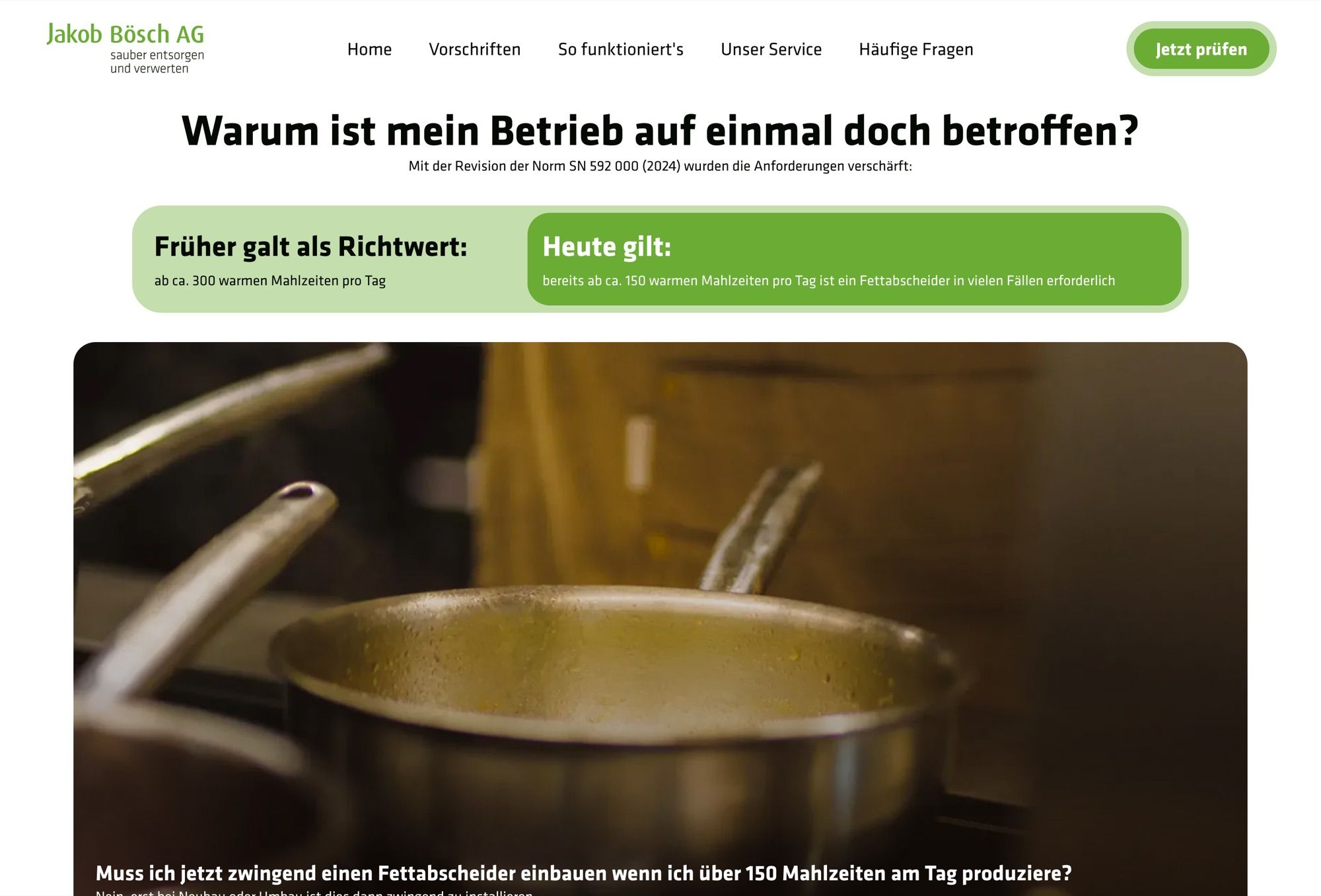 Abschnitt «Warum ist mein Betrieb auf einmal doch betroffen?» mit früherem und heutigem Richtwert