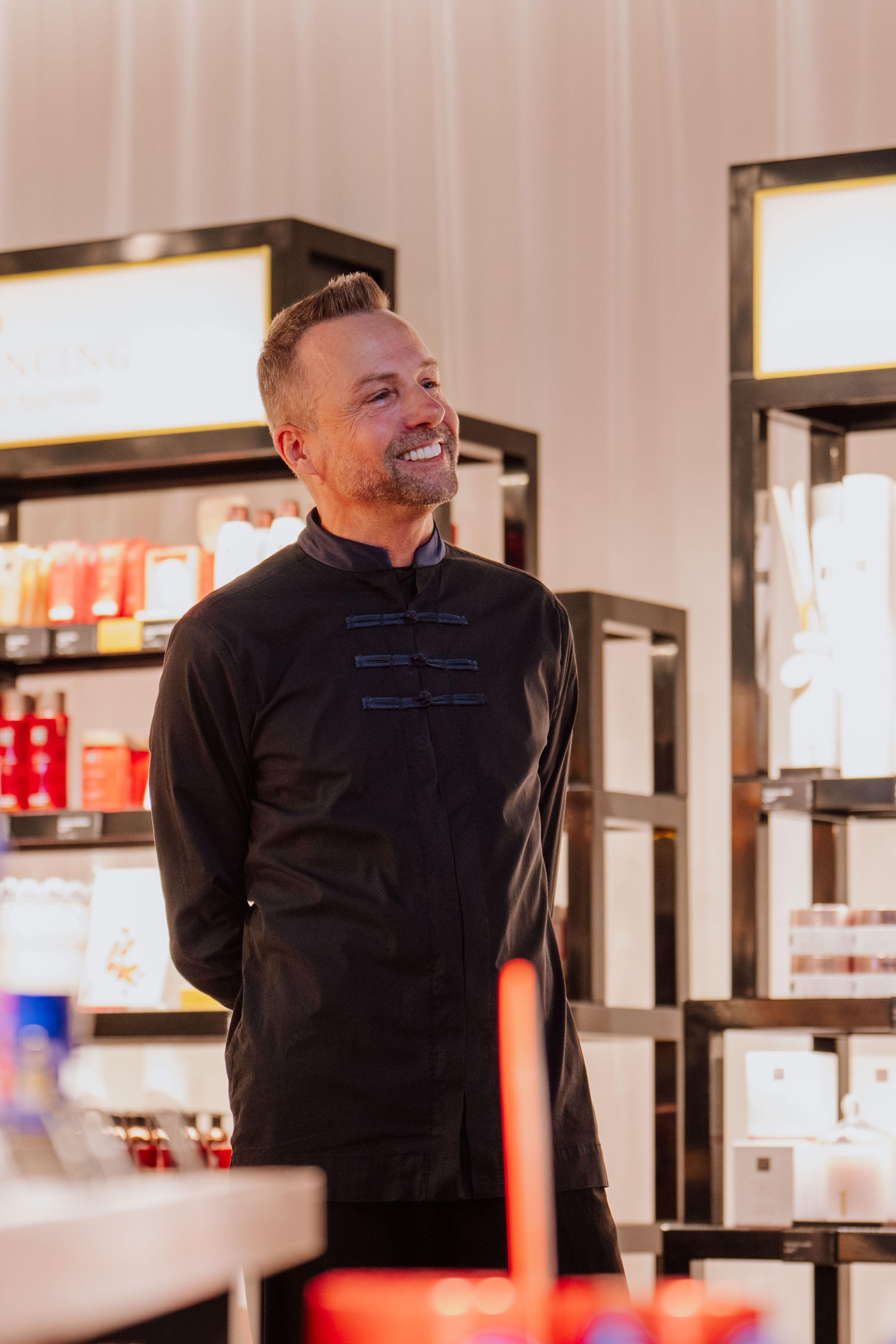 Shopmanager aan het werk
