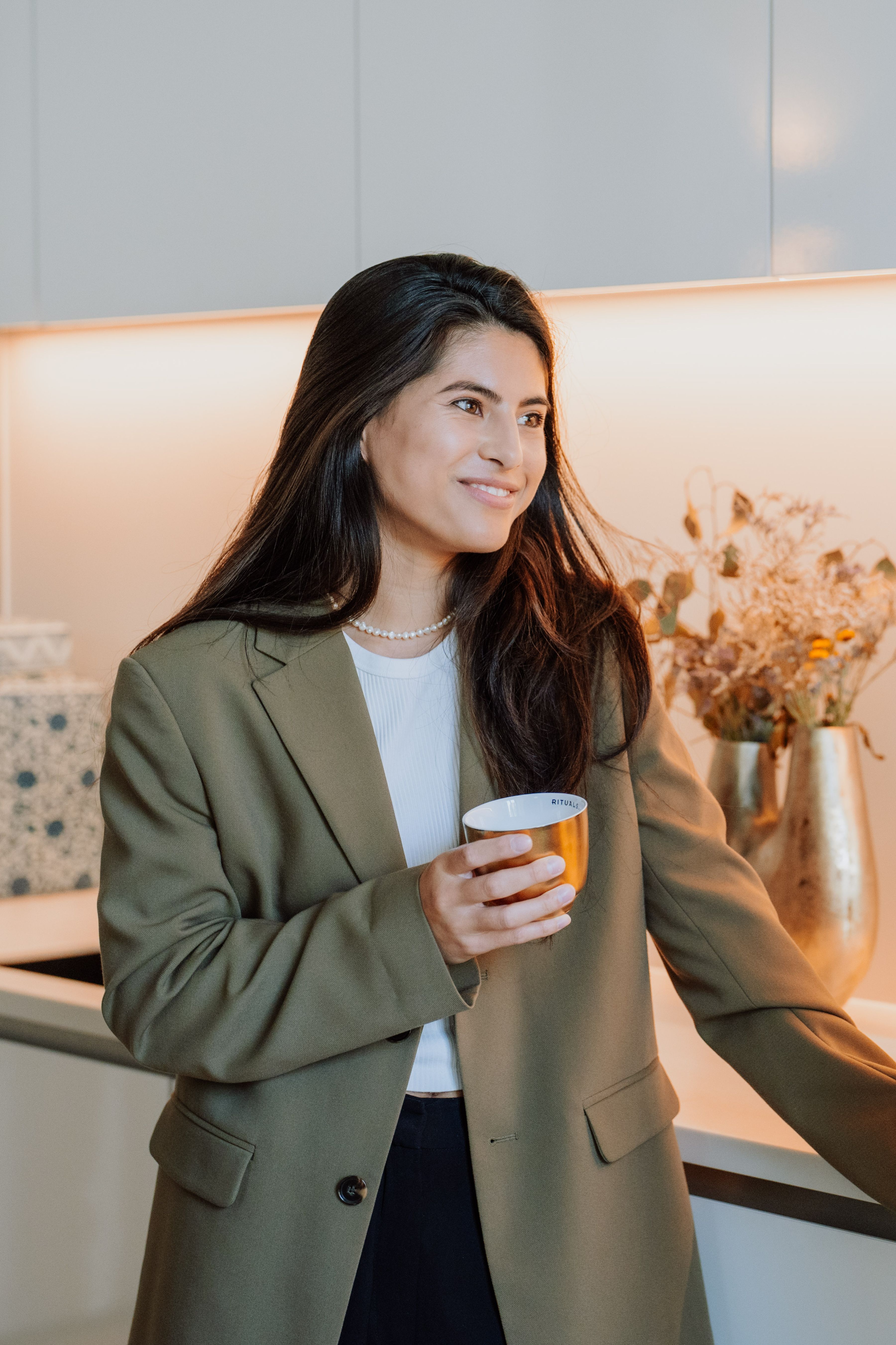 Employee having a coffee