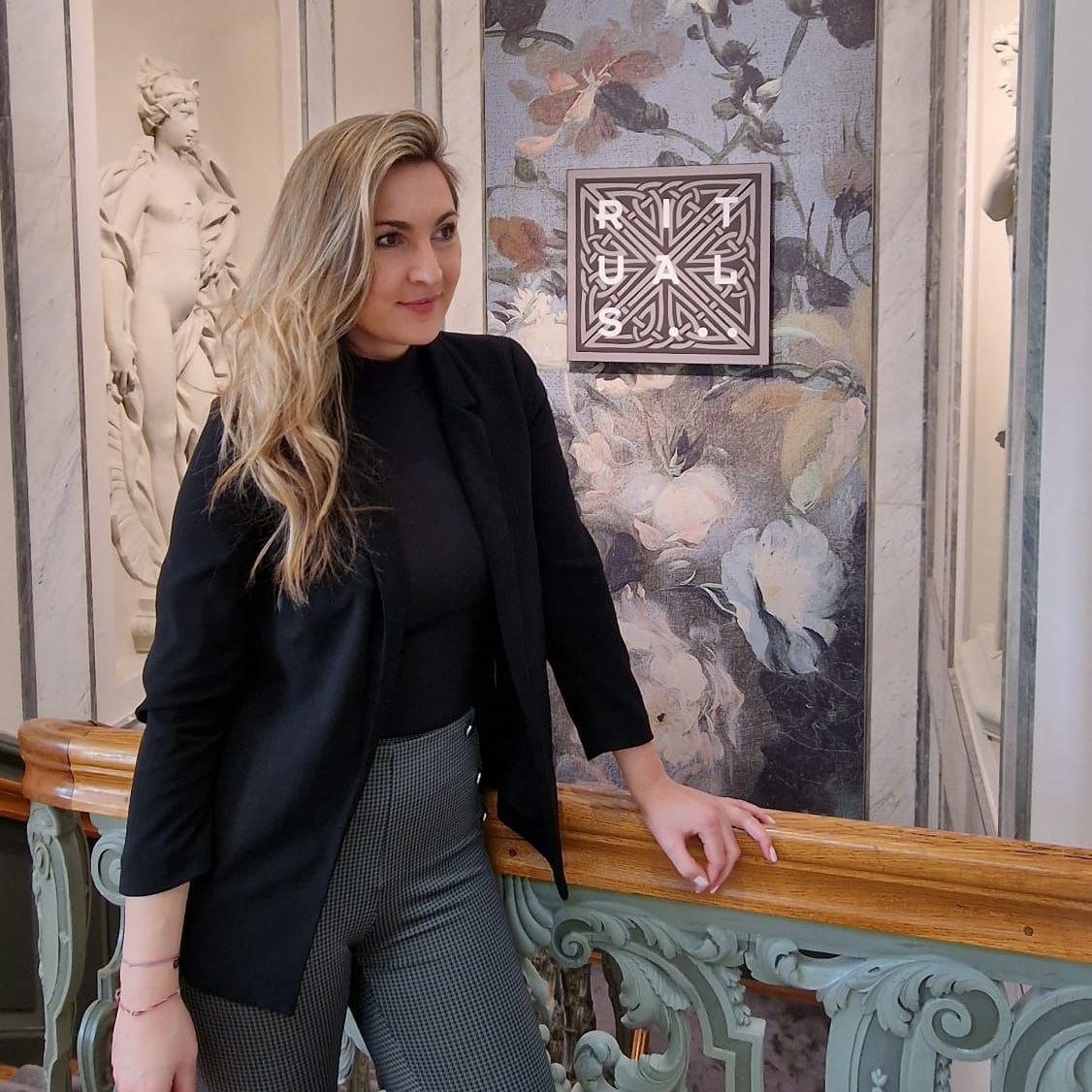 Monica in the office