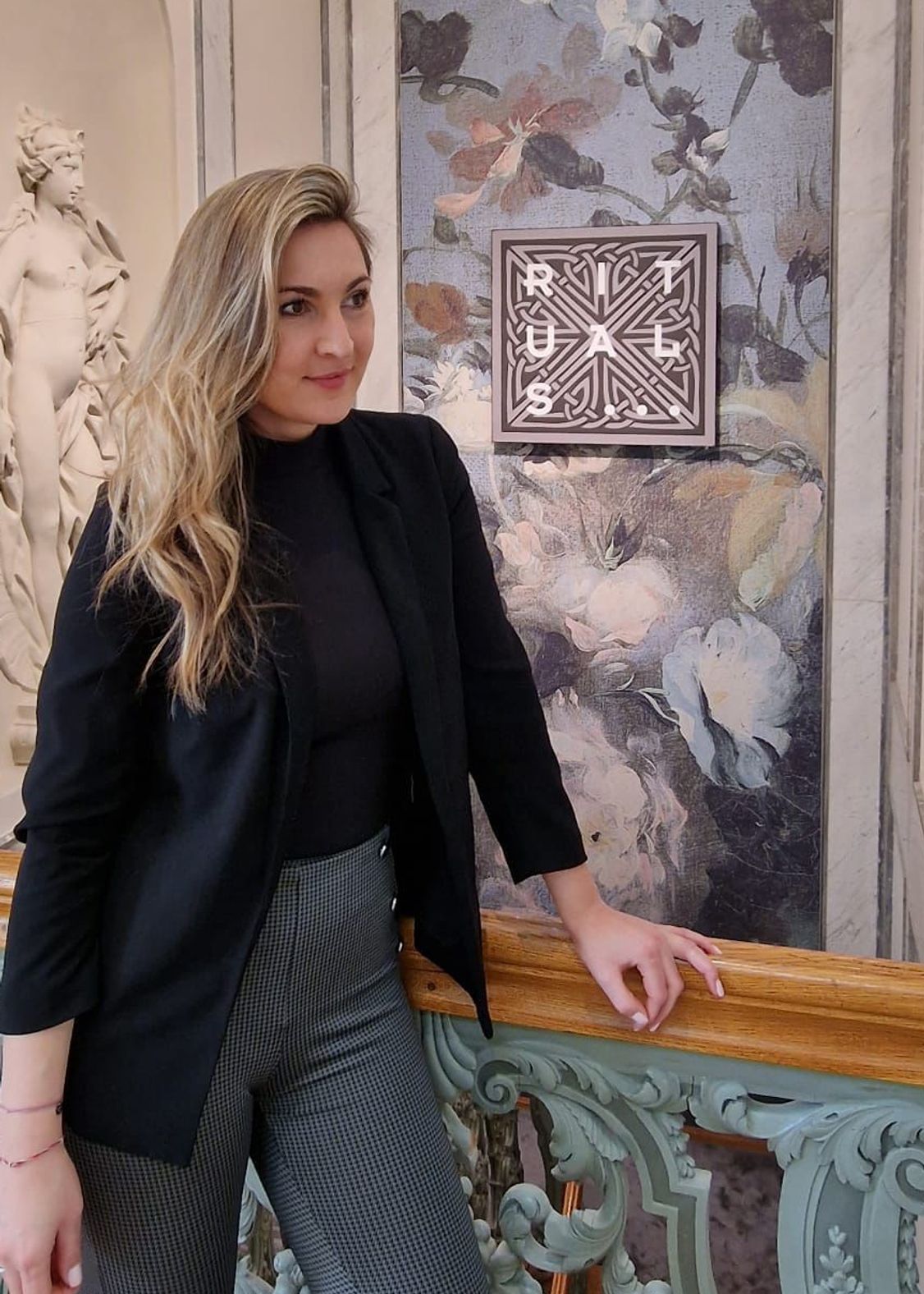 Monica in the office