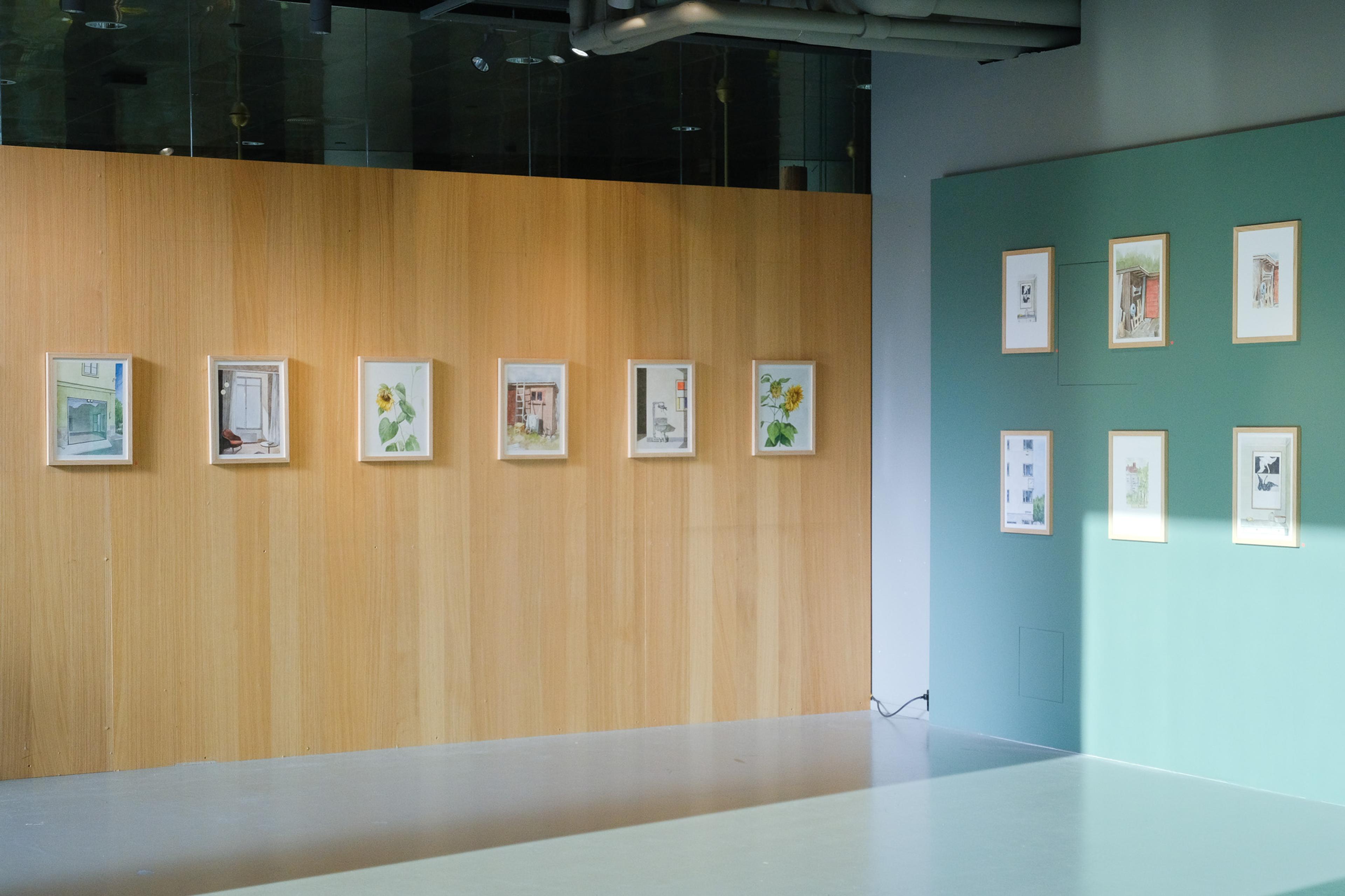 Nicolay Aamodt sine nye akvareller stilt ut hos Atelie i Via Vika. Foto: Christian von Hanno