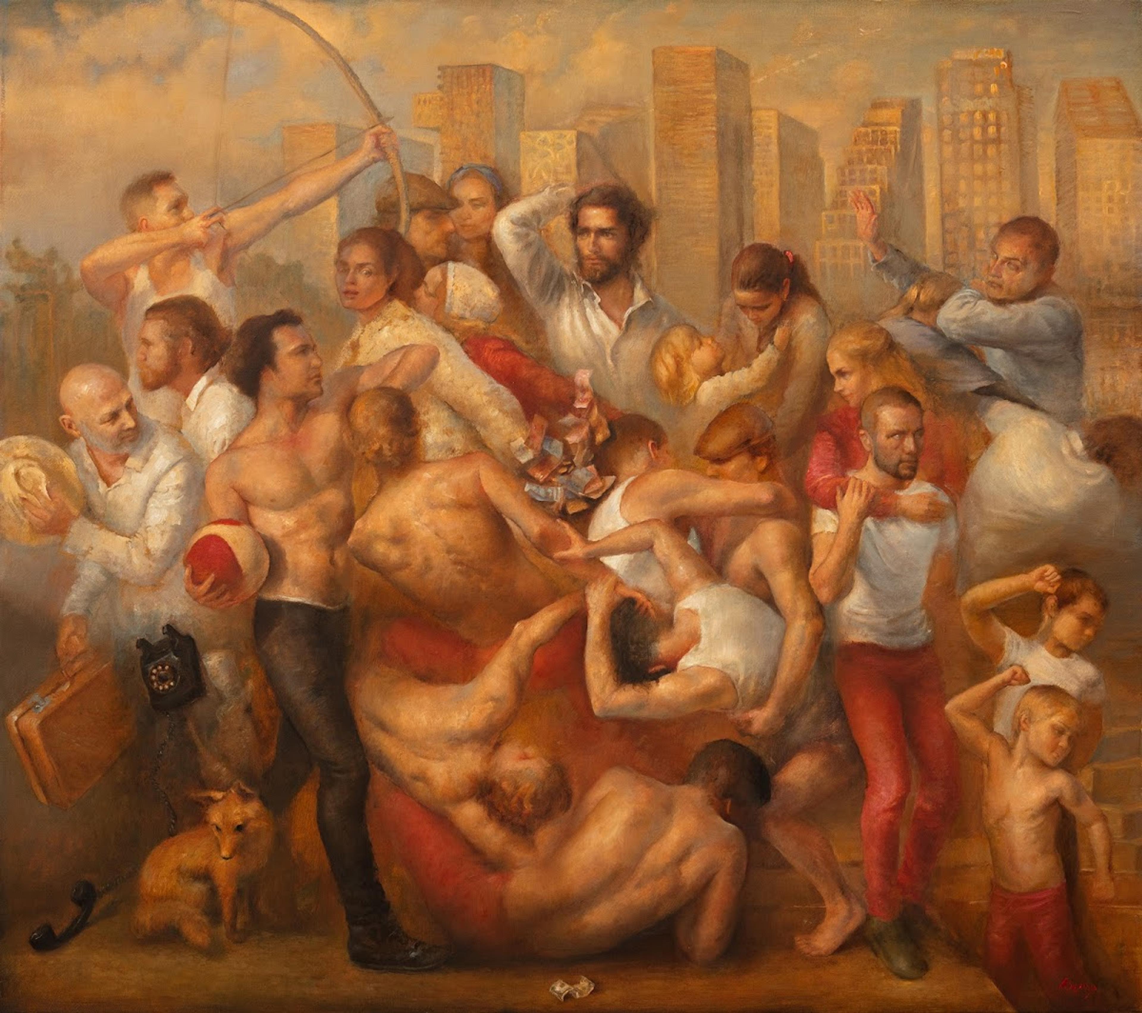 Helene Knoop - Menn, 2020, 	125×110 cm, oil on canvas