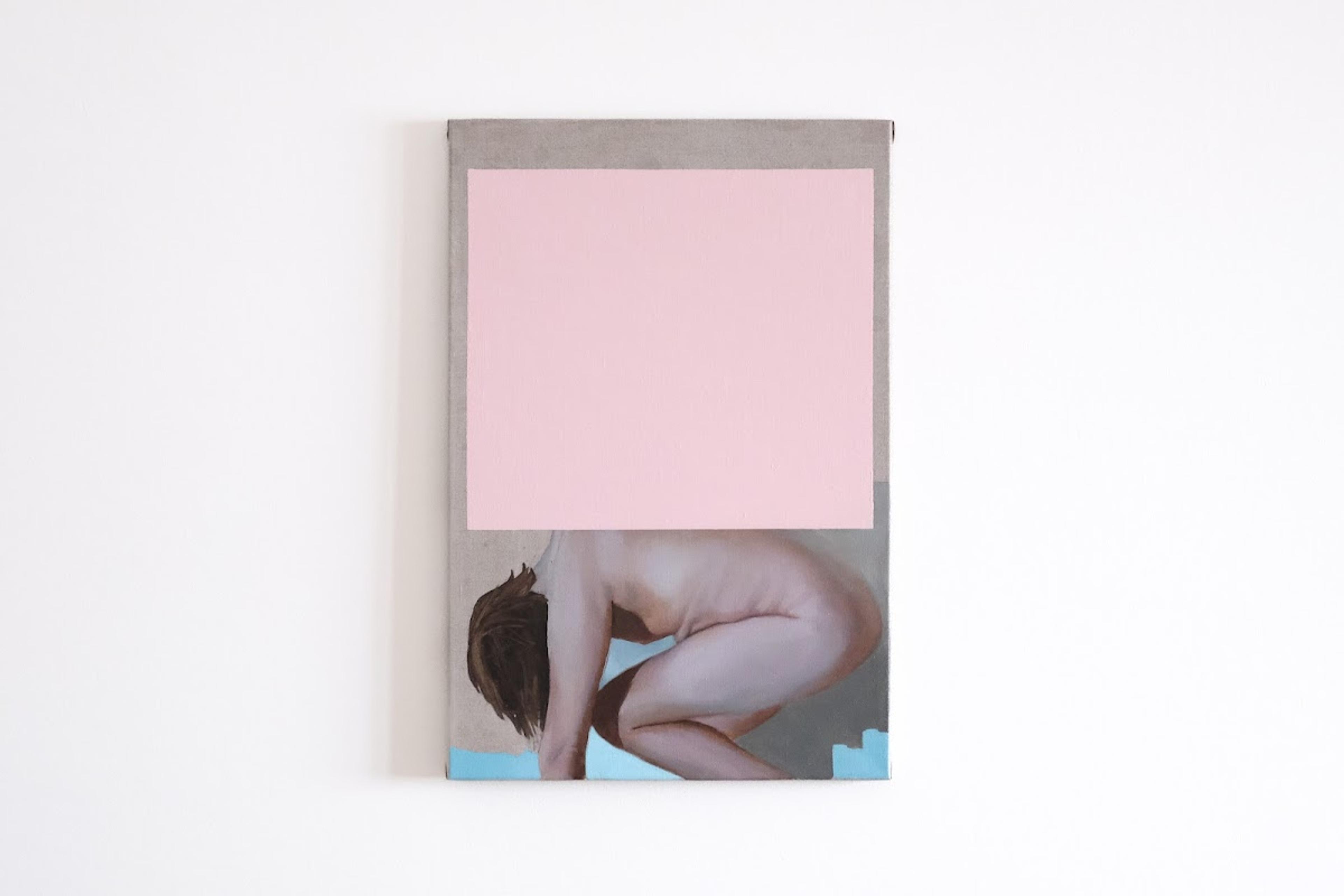 Nude with intrusive pink square