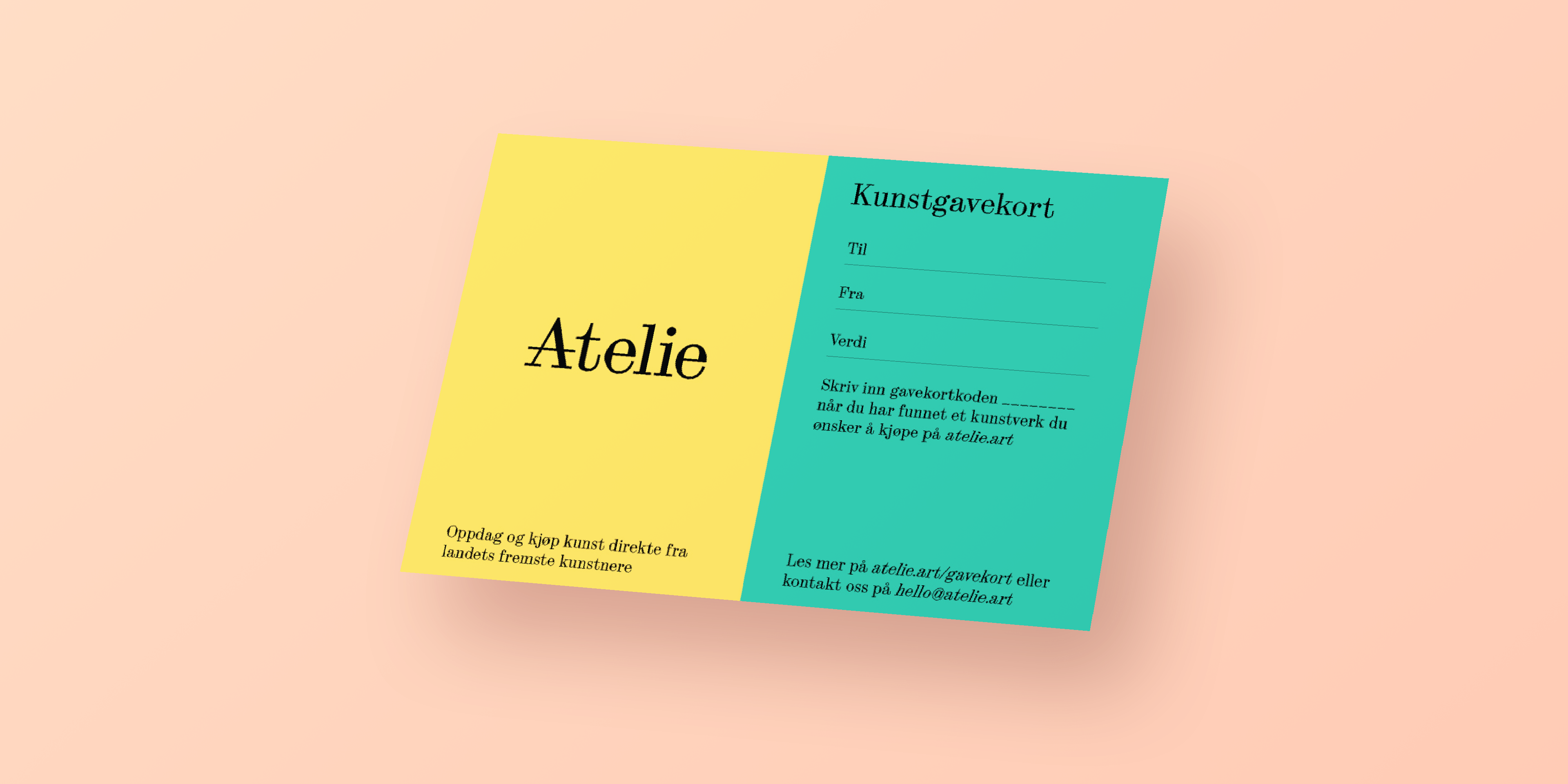 A gift card from Atelie is the perfect gift for those seeking something unique. With Atelie, you can purchase art directly from professional artists, while simultaneously supporting the local art community and enhancing the conditions for the creation of art.