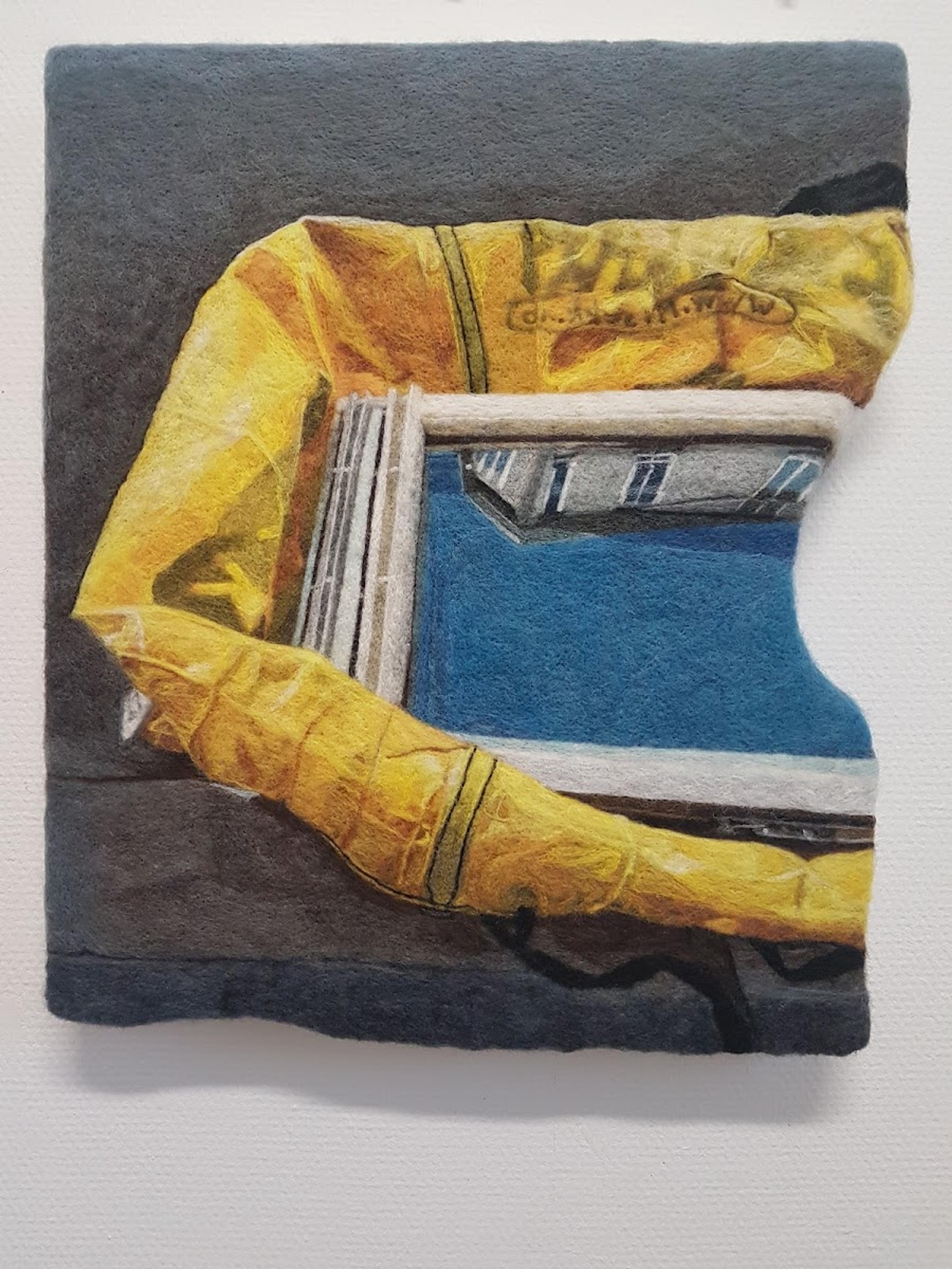 Matilda Höög - Brottstycke, 2021, needle-felted wool on a styrofoam board, 44×50x5cm