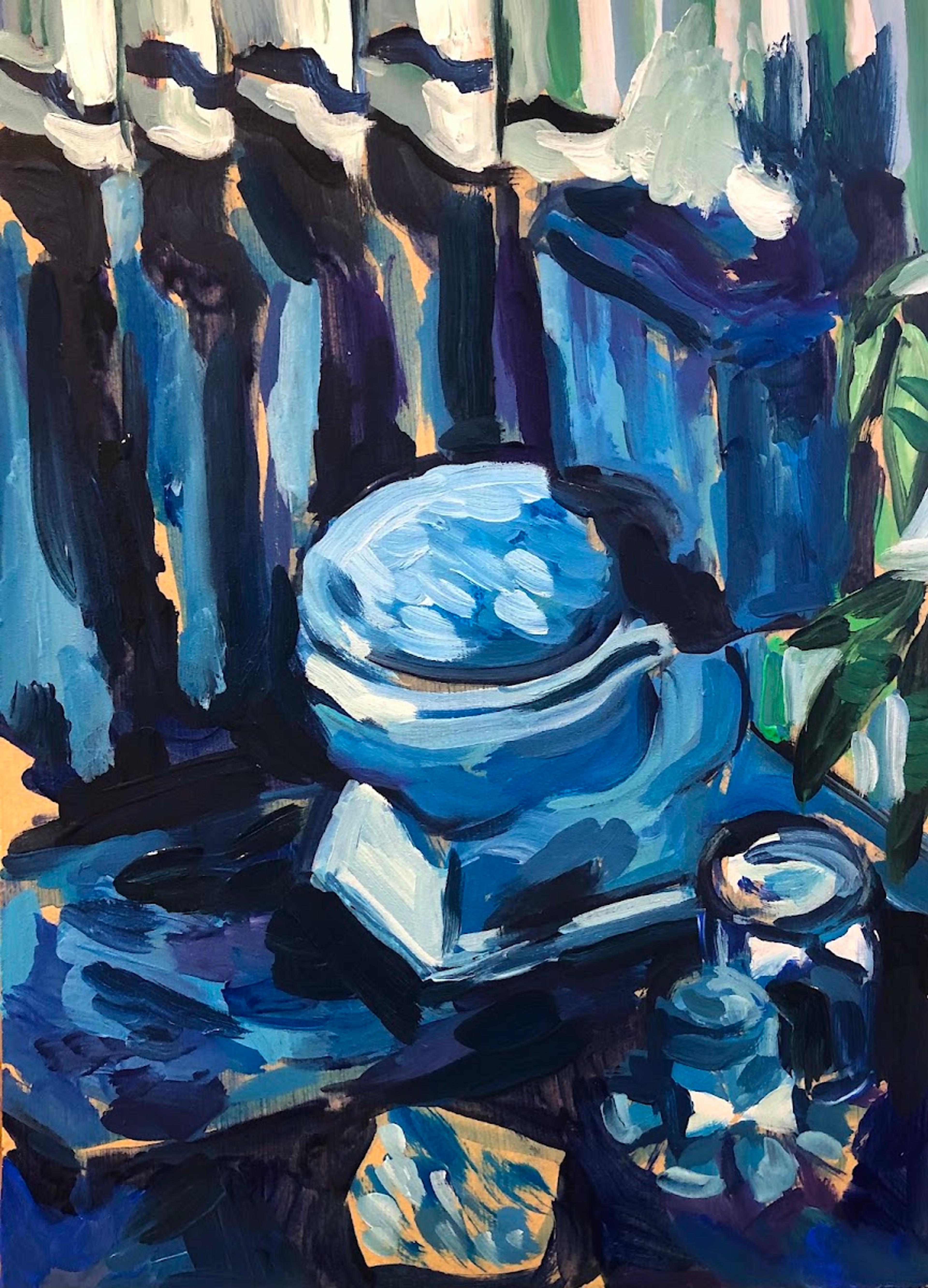 Regine Stensæth Josefsen - Blå do, 2022, akryl på mdf, 21x30cm, Mer info