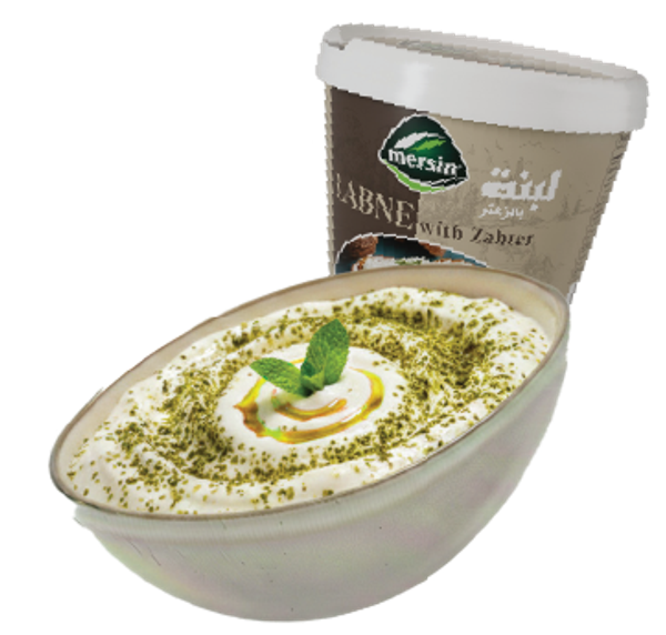 لبنة منكهة بالزيتون والزعتر