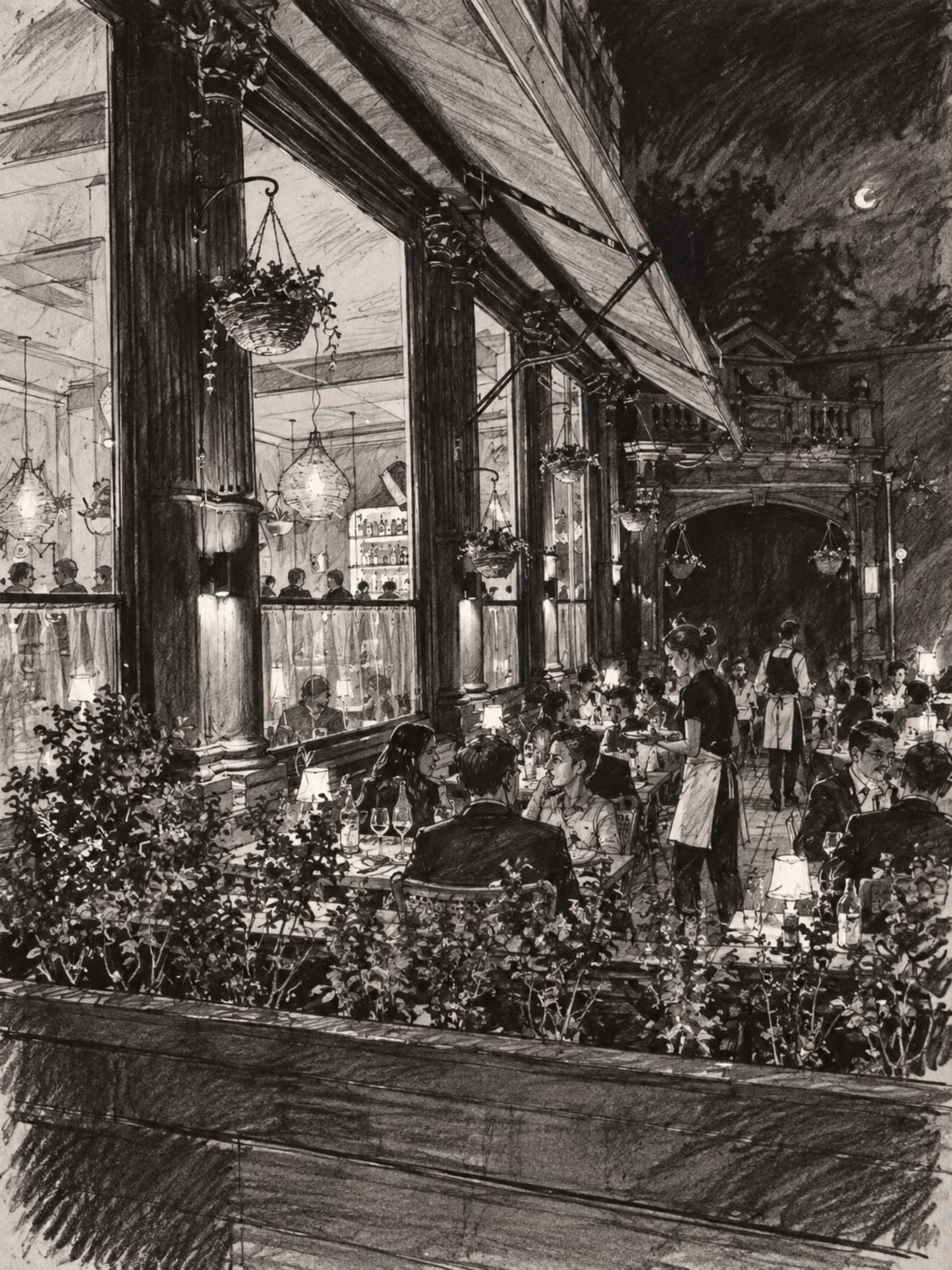 Illustration of The Black Rabbit's Goldhawk Road frontage, W12