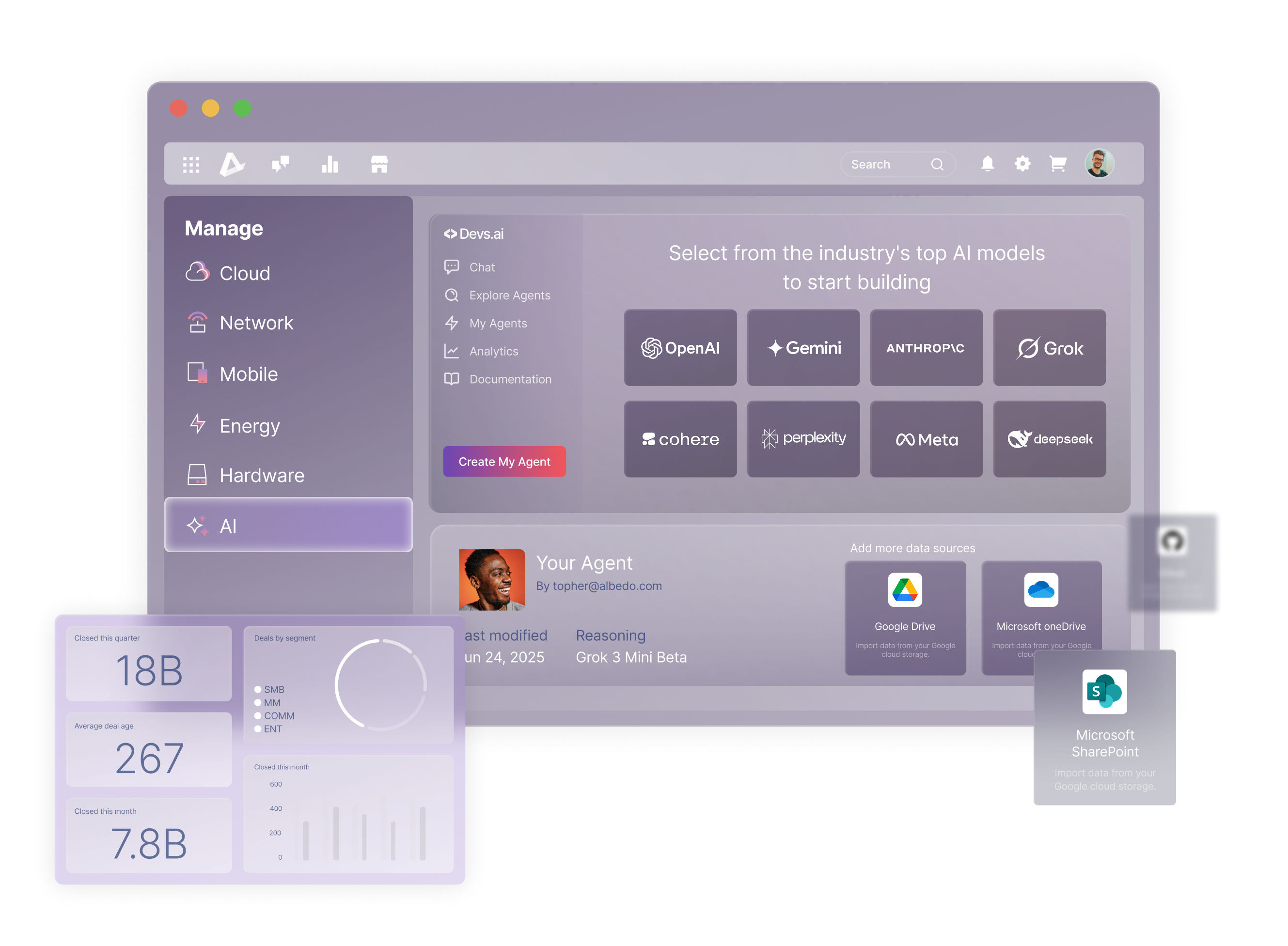 Manage your AI solutions in a private workspace