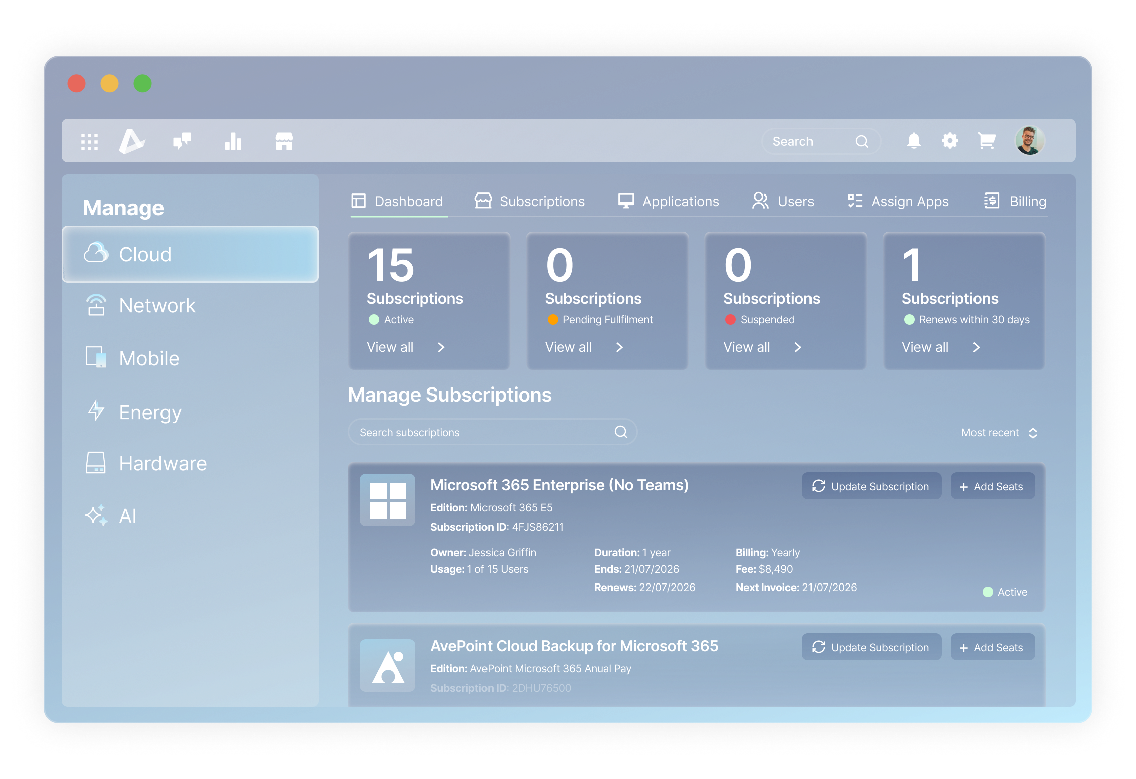 Centralize all of your SaaS and IaaS subscriptions